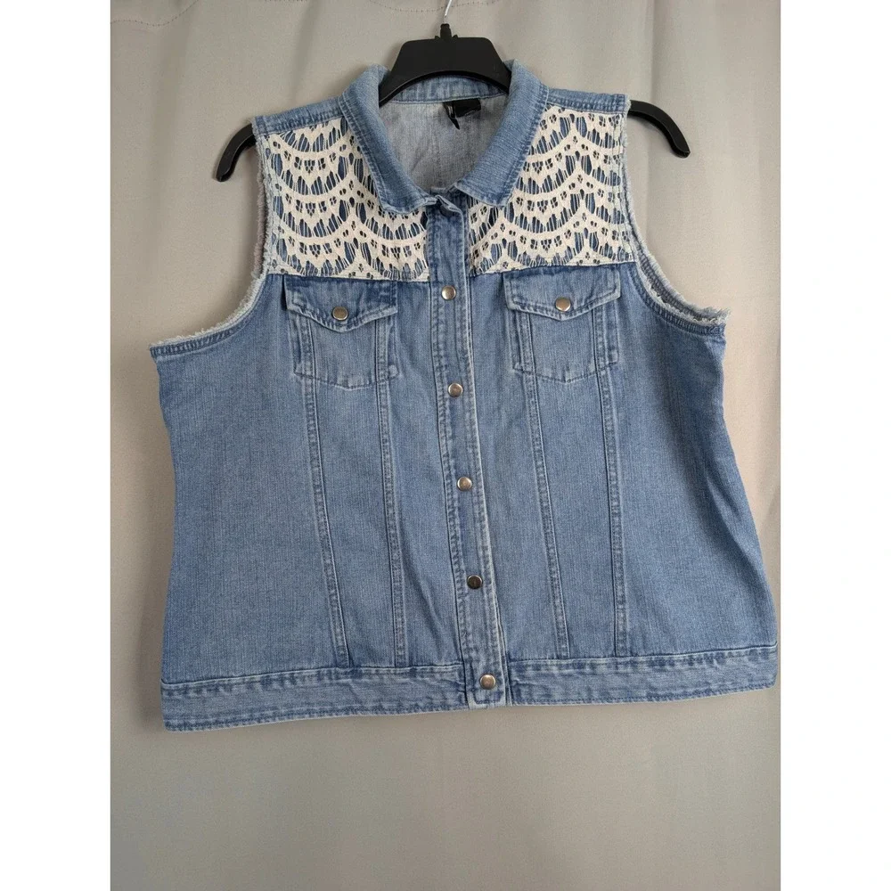 New Directions Denim Vest Womens‎ 2X Blue Excellent
